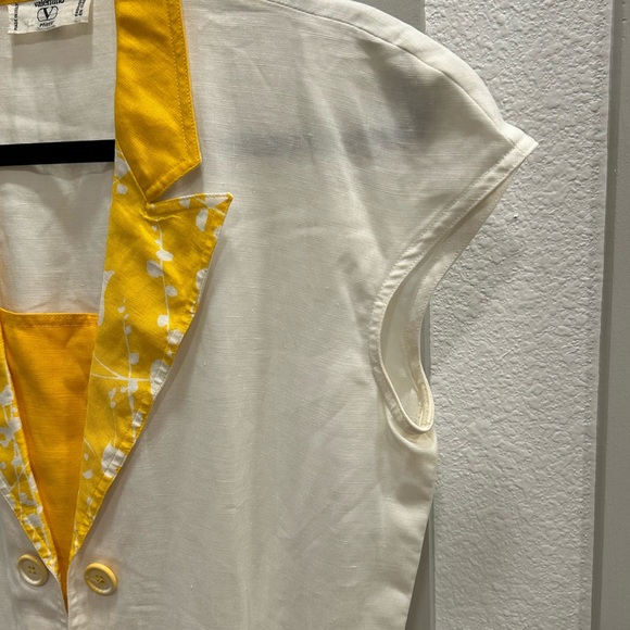 Vintage Valentino Miss V Yellow White Floral Skirt Set Dress 2 Pieces Small - Picture 10 of 12